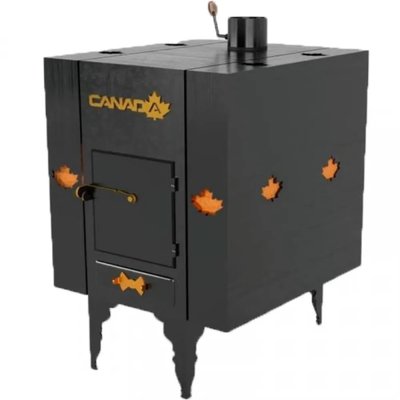 Wood-burning stove CANADA with a heat accumulator and a protective cover