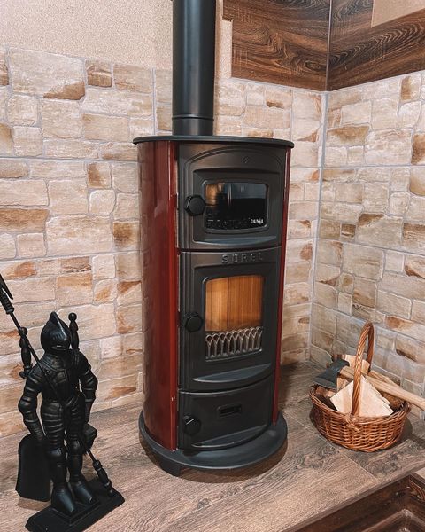 Stove-fireplace heating and cooking wood "Euro burzuika" with oven DUVAL EK-5110